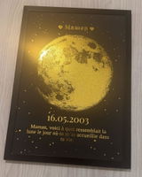 Affiche Lune Réaliste Dorée Personnalisée