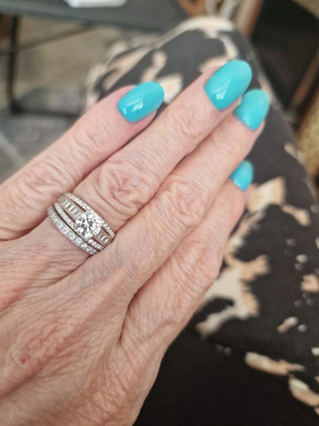 925 Sterling Silver Cz Solitaire With Baguette Sides Ring