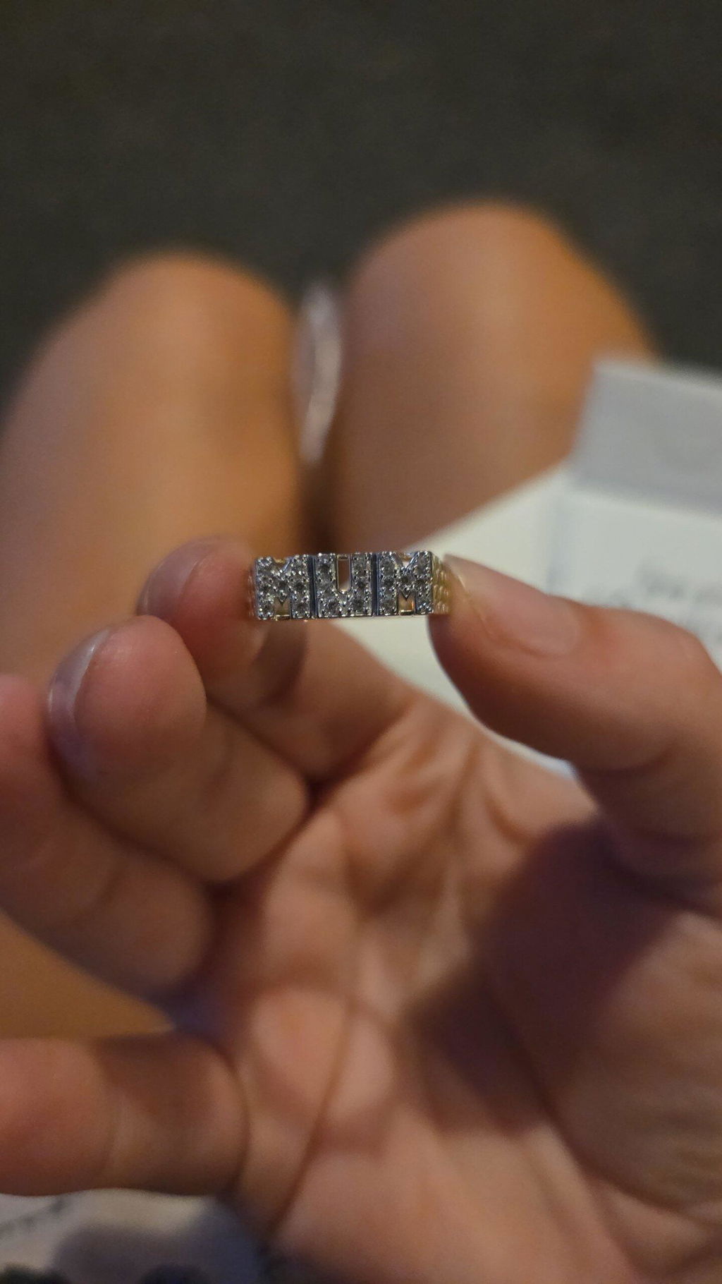 9ct Yellow Gold Cz Basket Sides Mum Ring