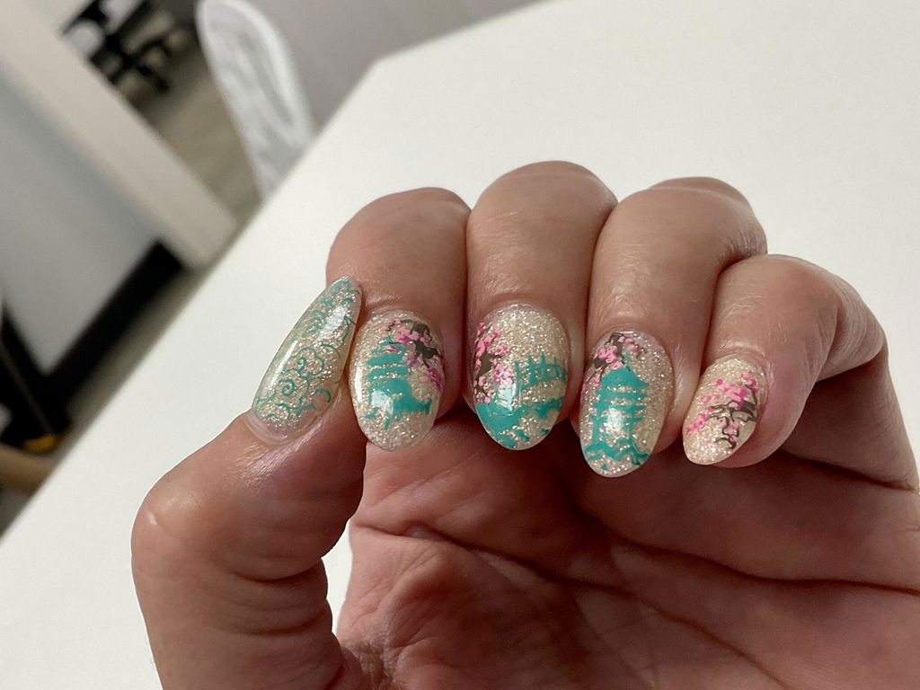 Veil of Old Japan Etched (CjSLC-12) Etched Nail Art Stamping Plate