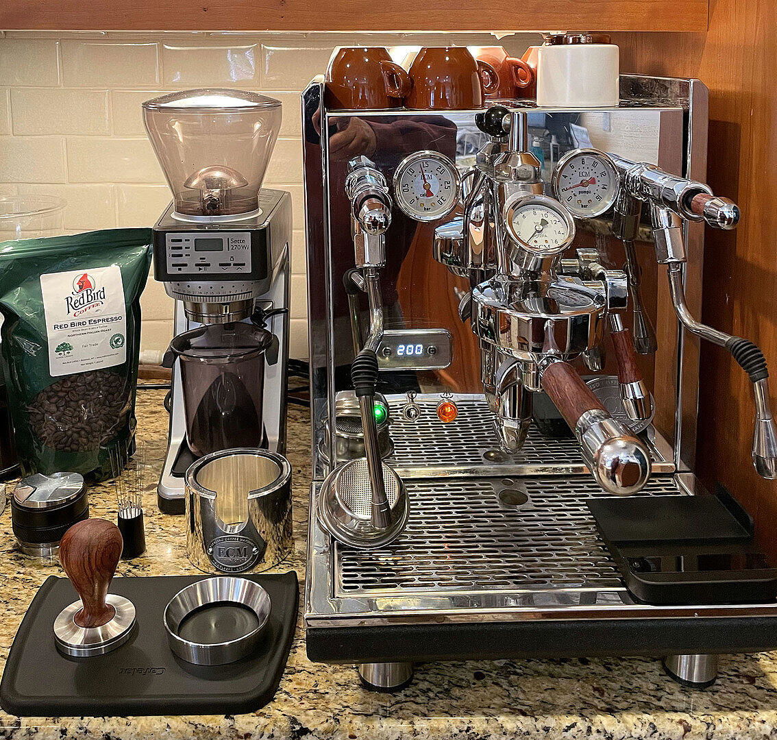 Style 7 Wood Spouted Portafilter | E61 Compatible | Clive Coffee