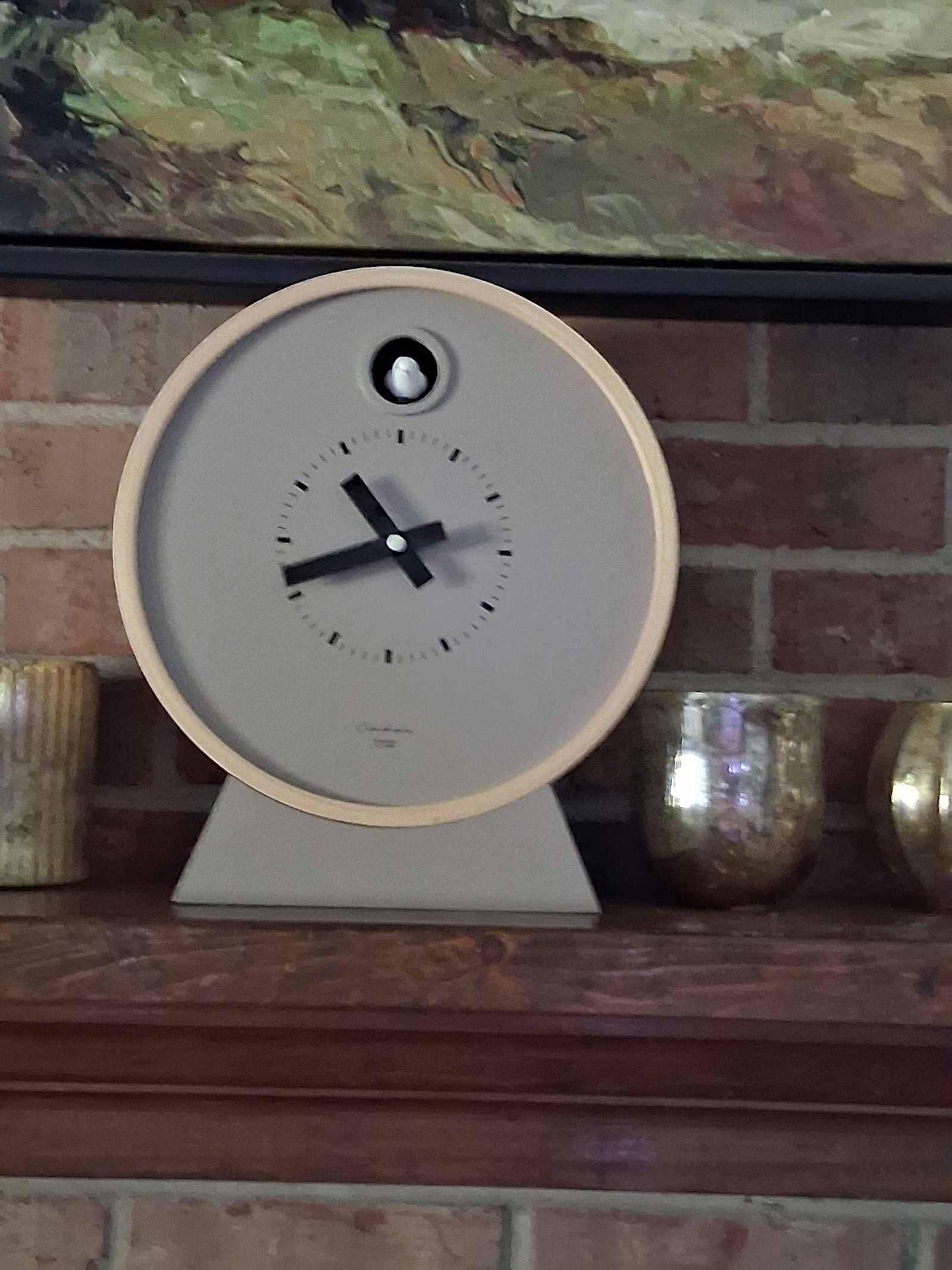 Taupe Modern Cuckoo Clock with Stand | Cloudnola