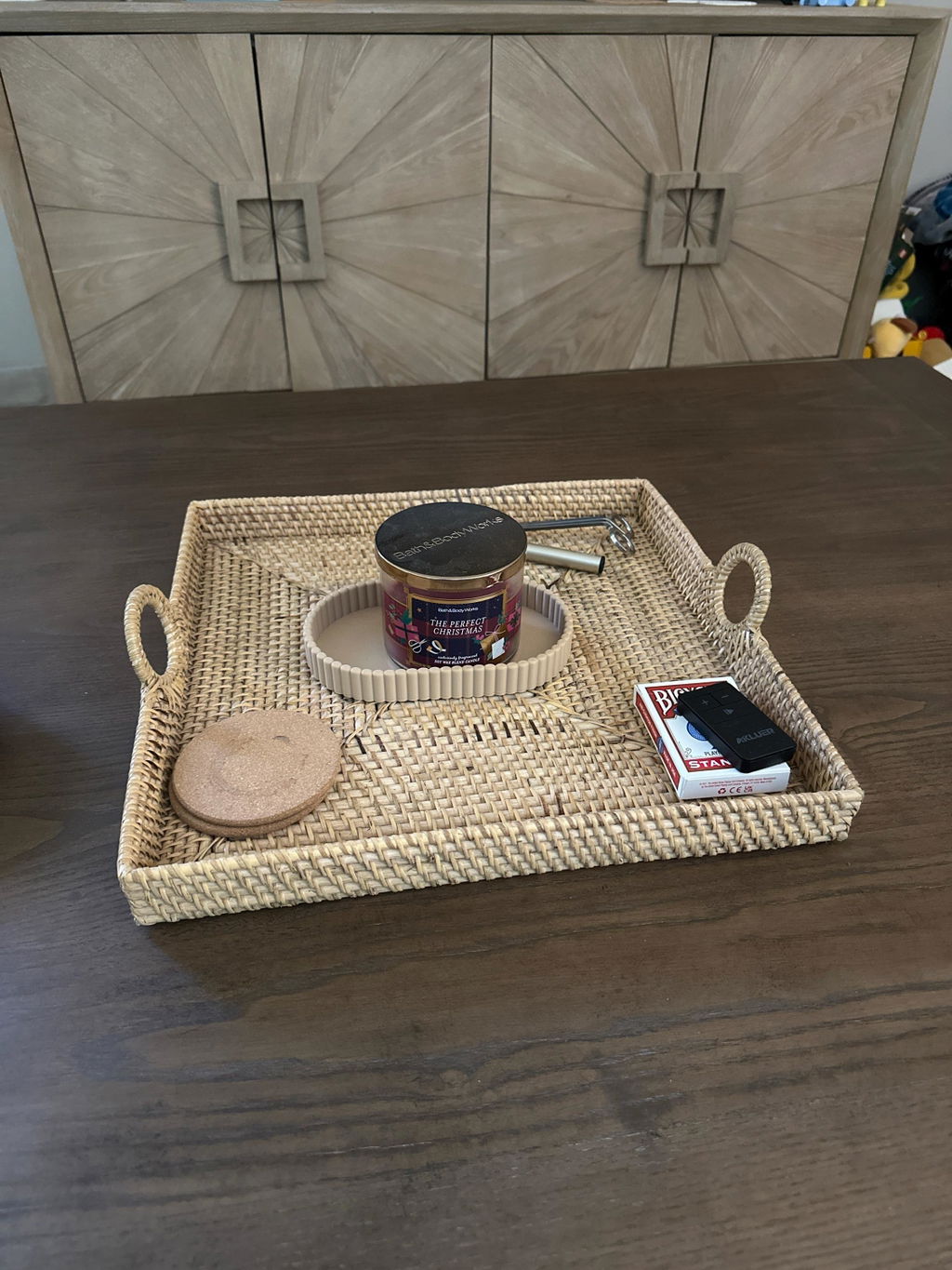 Decorative Serving Tray Made of Rattan - 3 colours