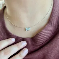 Toi et Moi Tia Necklace in Bezel - 1.4 carat
