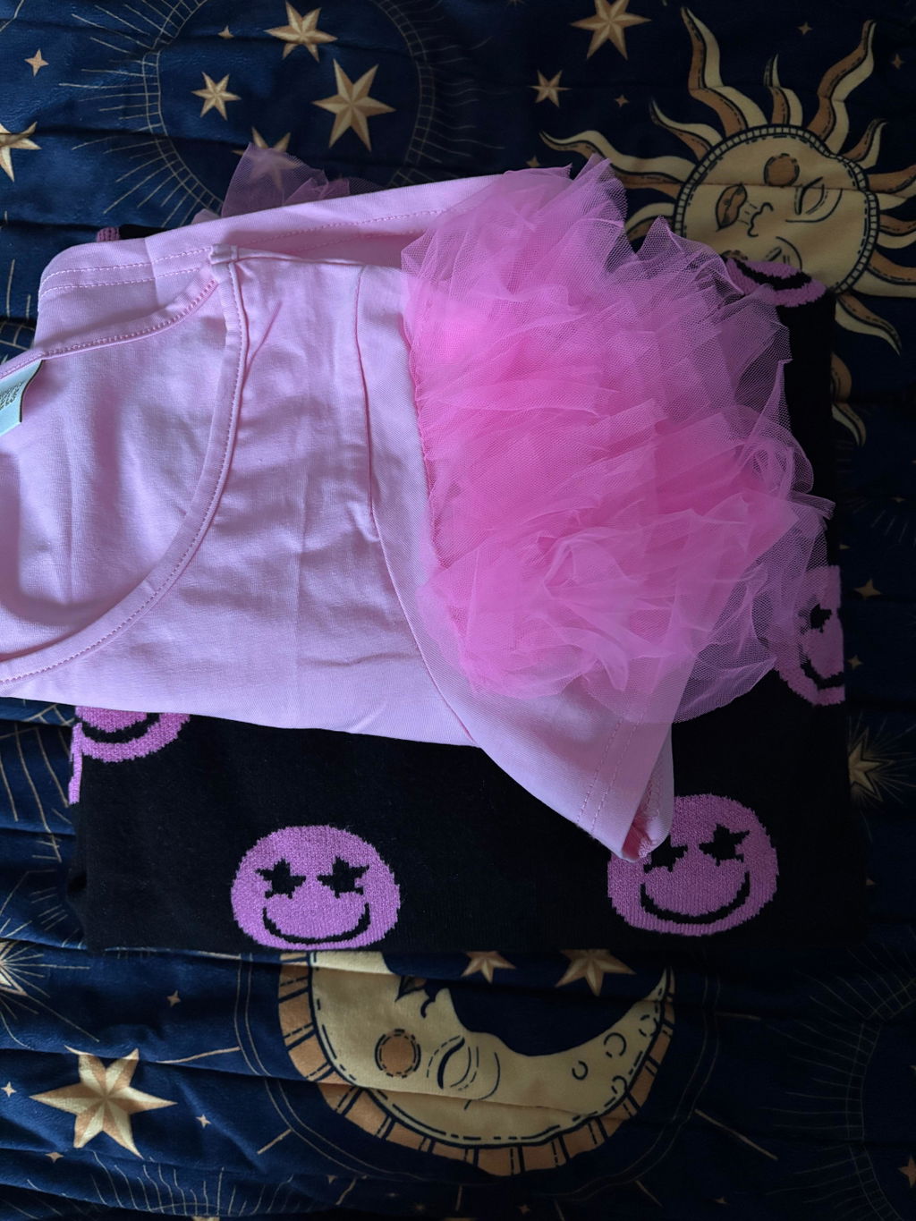 Black Smiley Face Knit Pants - ONLY