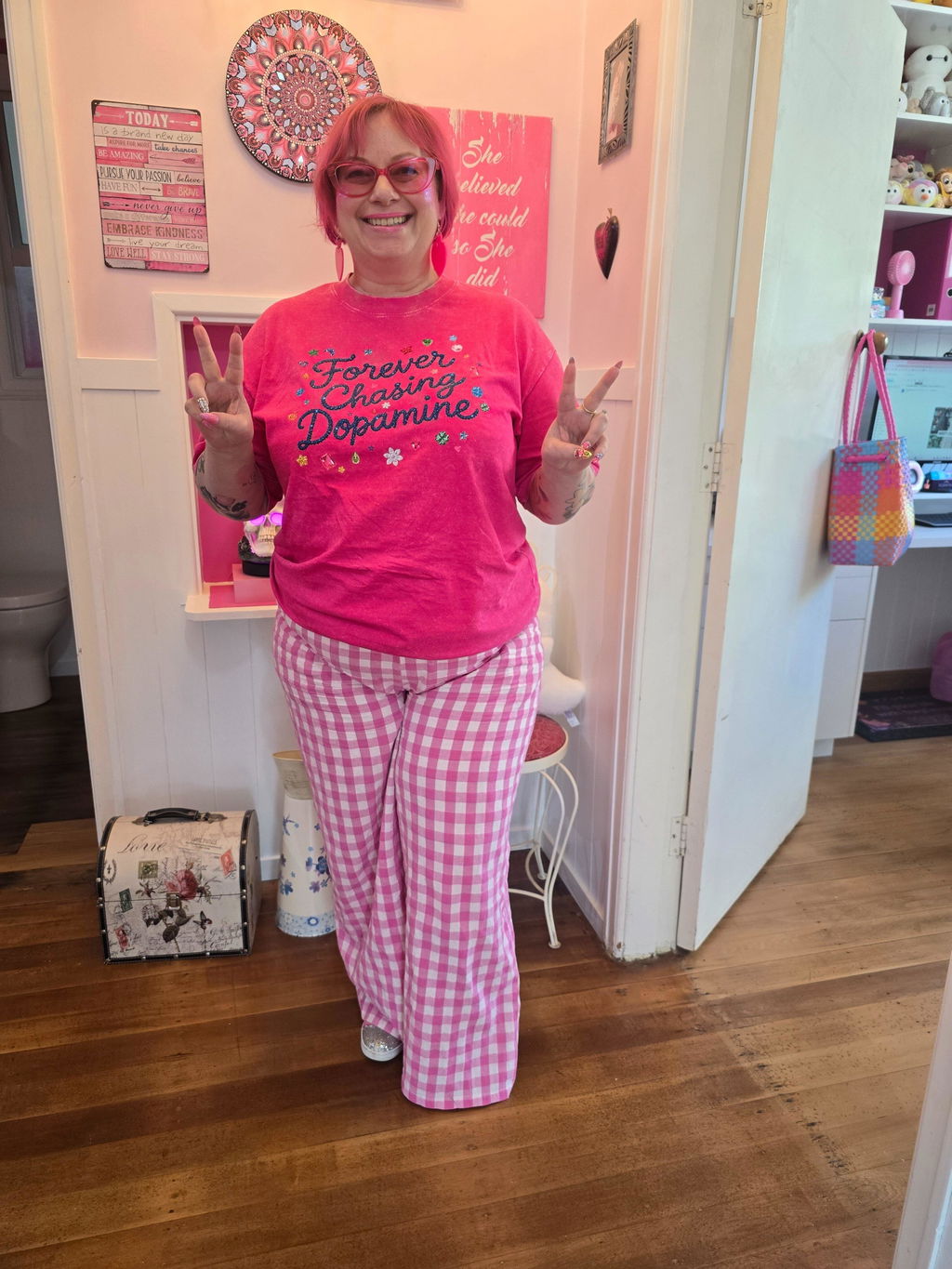 Pink Gingham Pants