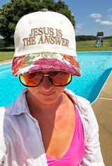 Jesus is King Low-Profile Baseball Hat - Black & Off-White