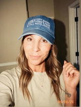 Long Story Short, Everything's Fake & Y'all Need Jesus - Distressed Low Profile Baseball Hat - Blue