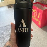 Personalized Name Initial Protein Shaker Bottle