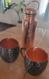 Vintage Barrel Hammered 16oz Copper Mug