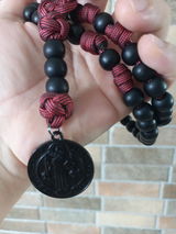 Terço Medalha de São Bento Virtus - Vermelho e Preto