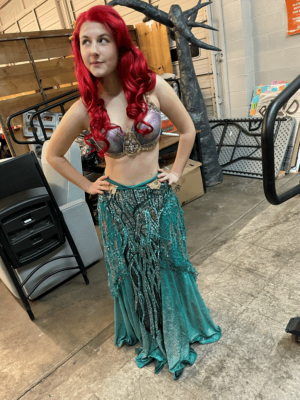 Disney The Little Mermaid Ariel Long Wavy Red Lace Front Synthetic Hair Wig LF085