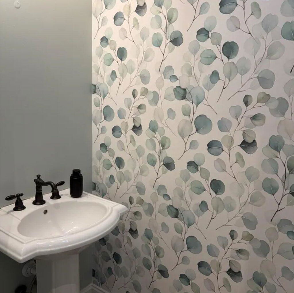 Watercolor Eucalyptus Leaves Wallpaper CC216