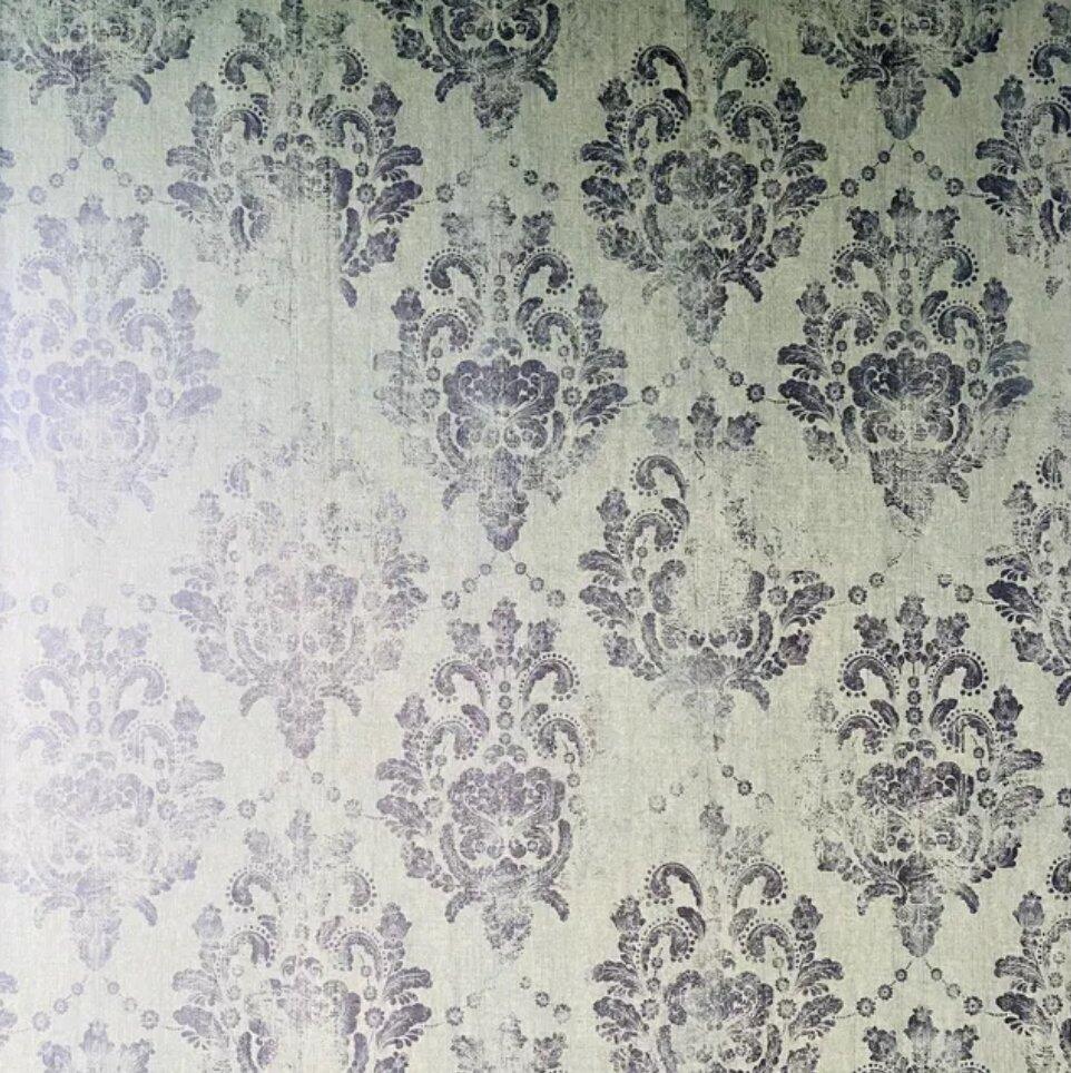 Dark Green Damask Wallpaper W187