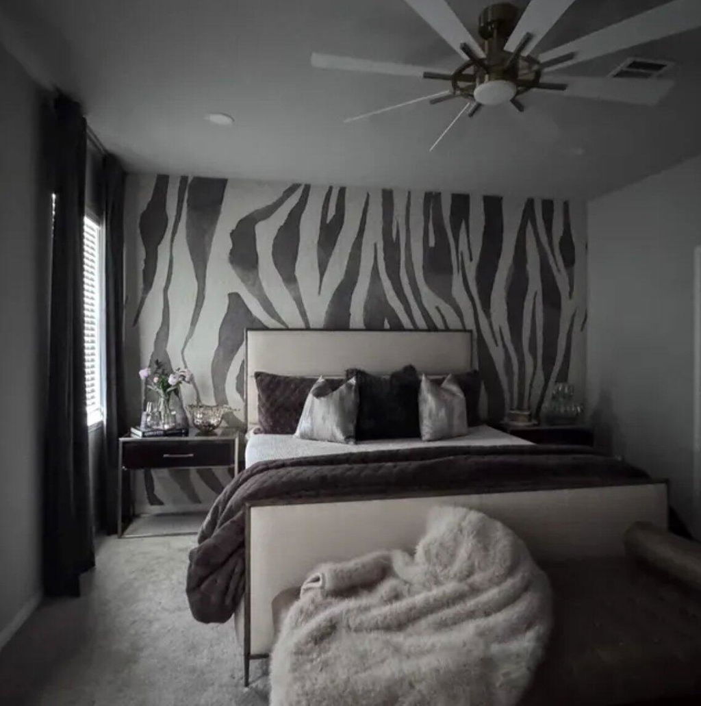 Beige Brown Zebra Texture Wall Mural AM119