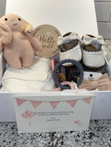 Baby Girl Cotton Knit Bobble Romper and Hand Tied Bow Set 0-6 Months