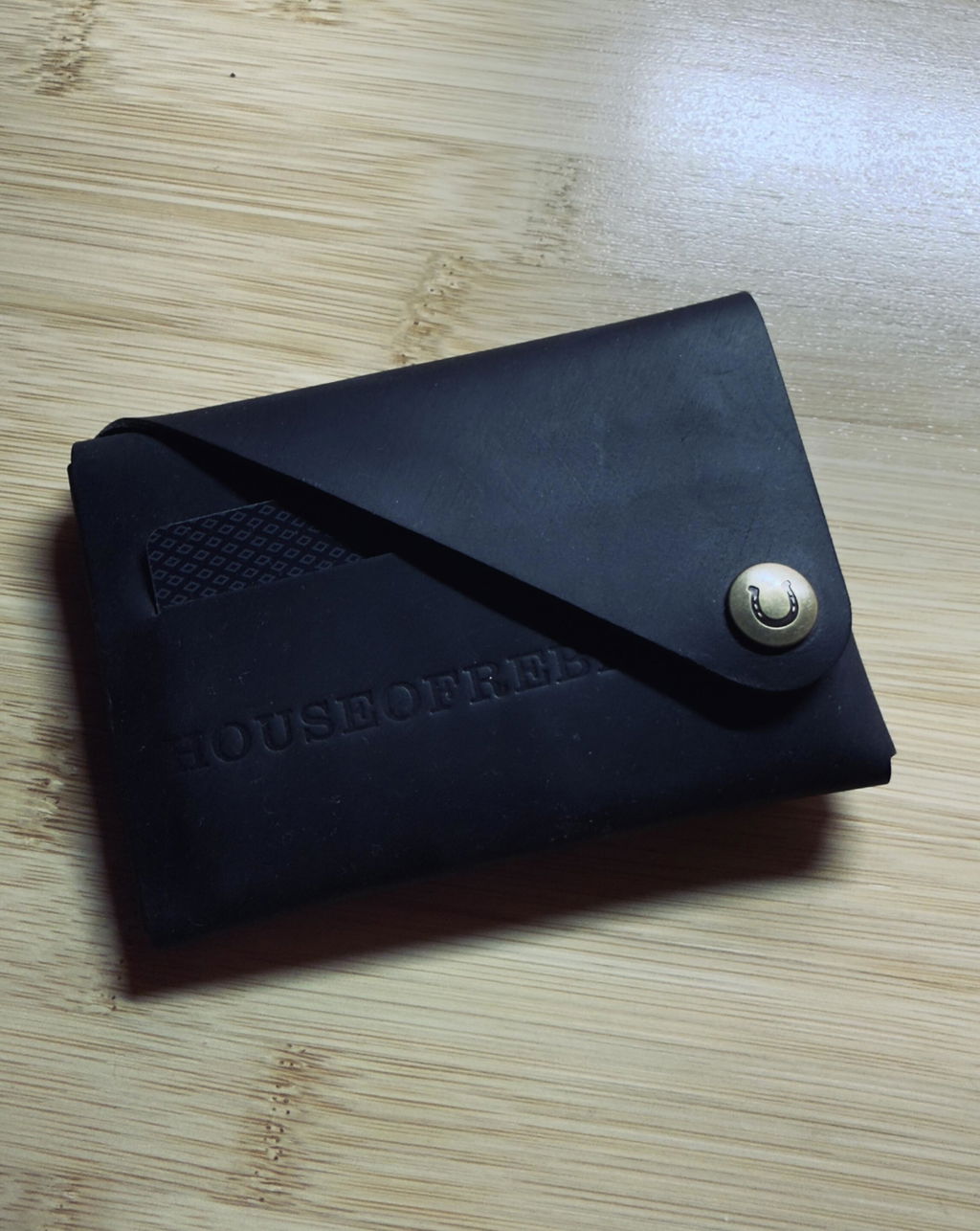 Minimalist leather wallet/card holder | Carbon Black