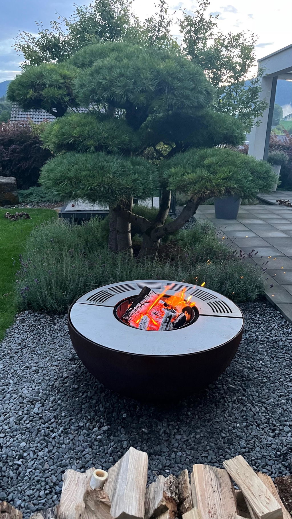 Feuerschale mit Grillring 100, Edelrost