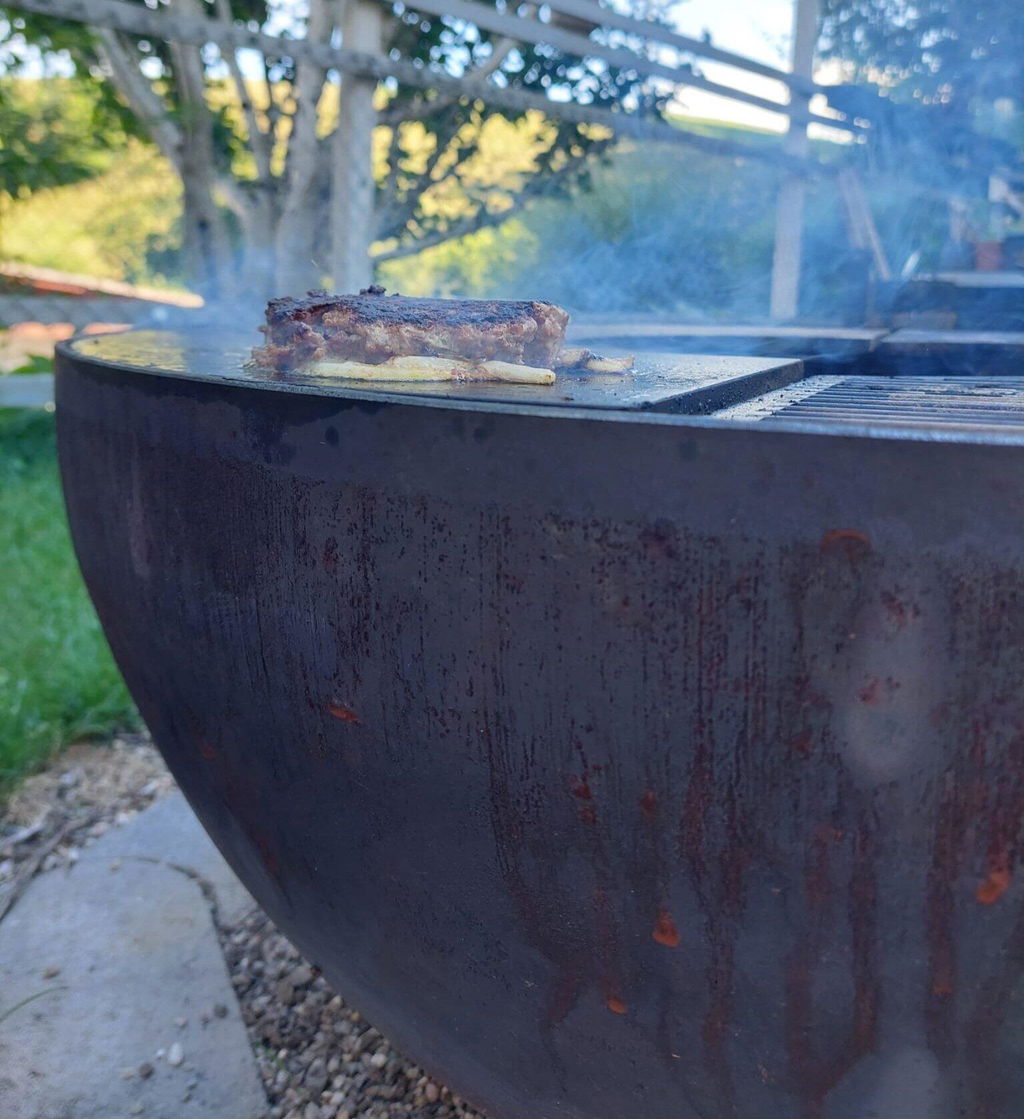 Ciotola da fuoco con anello per grigliare piccola 80, acciaio inox