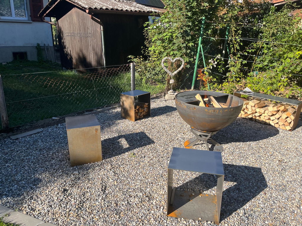 Ciotola da fuoco con anello per grigliare piccola 80, acciaio inox
