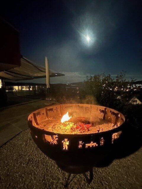 Fire bowl with grill ring Alpaufzug 100, stainless steel