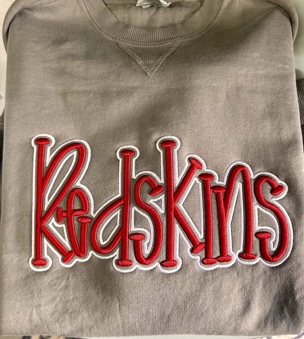Redskins 3D Puff  Machine Embroidery Design