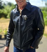 Men's Half Belt Sports Leather Jacket