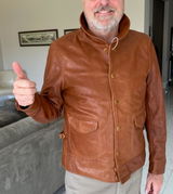 Men's Shawl Collar Cossack Leather Jacket