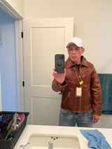 Men's Vintage Rider Leather Jacket, Action Back