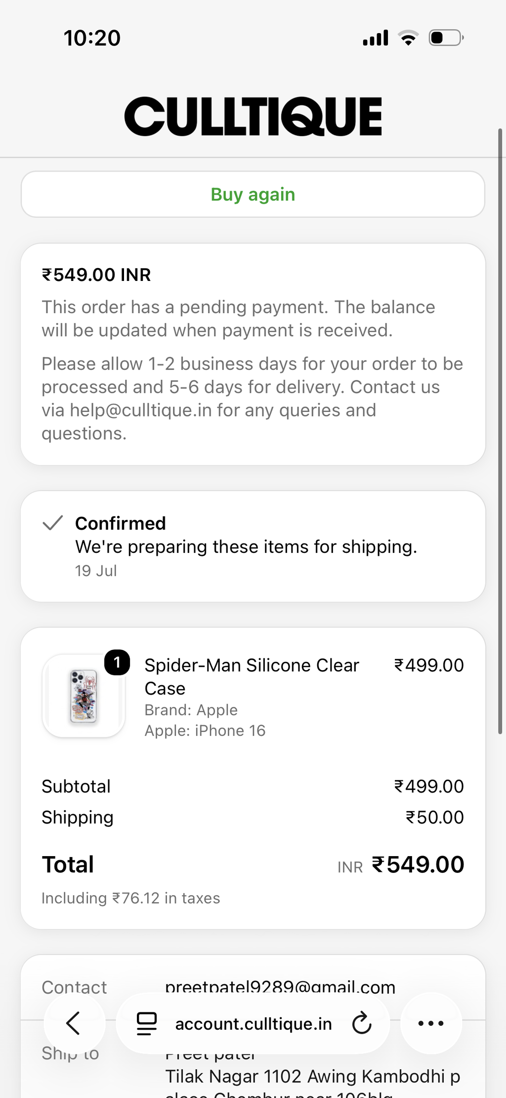 Spider-Man Silicone Clear Case