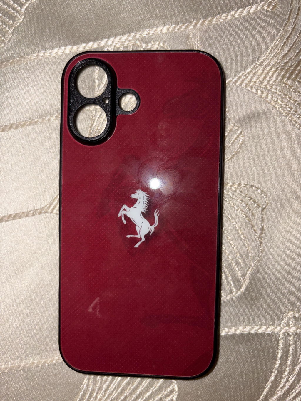 Ferrari Logo Car Glass Phone Case Cover
