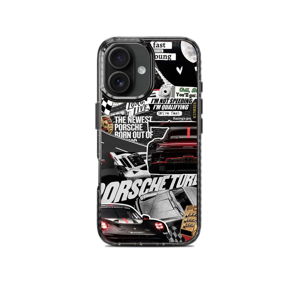 Porsche Turbo Car Glass Phone Case Cover