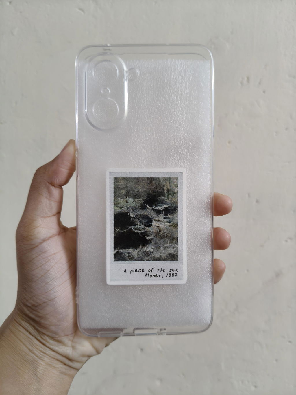 Claude Monet Sea Polaroid Aesthetic Silicone Clear Case