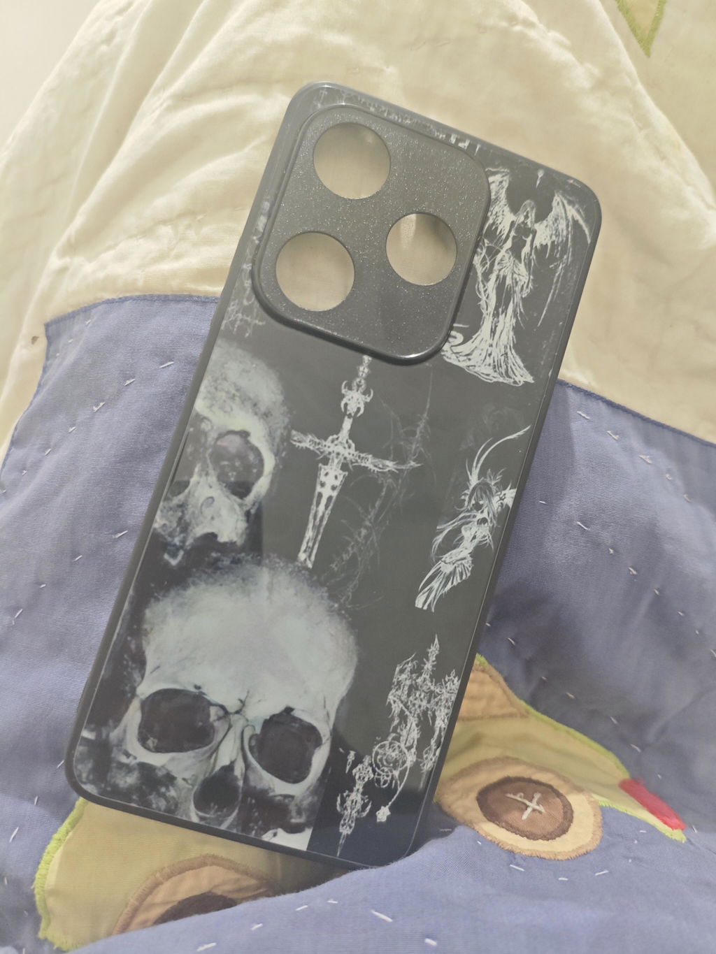 Skulls Cybersigilism Glass Phone Case Cover