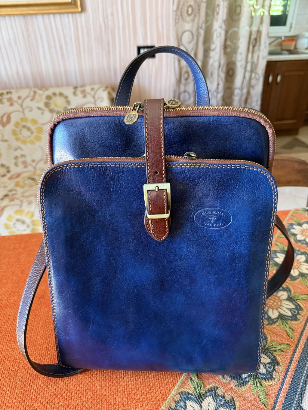 Zaino a triplo scomparto in pelle | Zaino uomo donna Made in Italy – Cuoieria Italiana