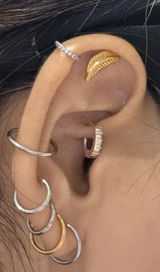 Maria - Threadless Surgical Steel Vintage Feather Stud