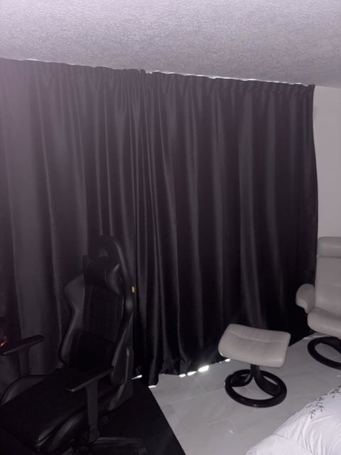 （Black）Benny Thermal Textured Woven Blackout Divider Curtain