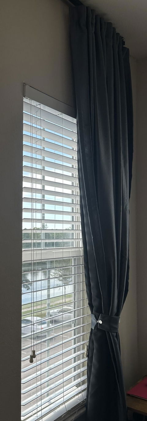 （Black）Benny Thermal Textured Woven Blackout Divider Curtain