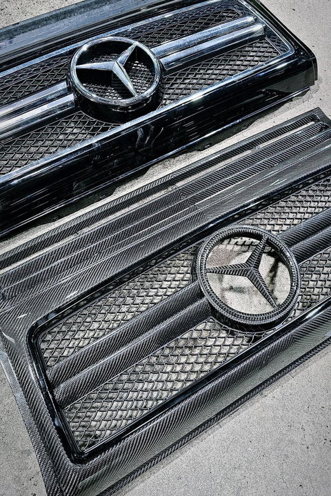 Carbon Fiber Front Grille Frame AMG Set for Mercedes-Benz G-Wagon G-Class W463 G63 G55 G500