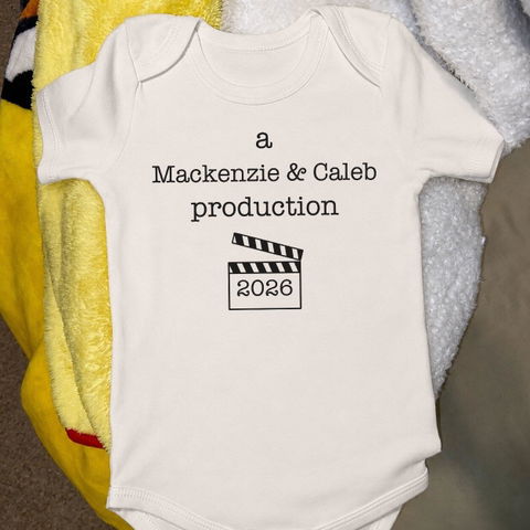A Mom & Dad Production - Personalized Baby Onesie, Gift For Parents, Baby Onesie With Custom Parents’ Name