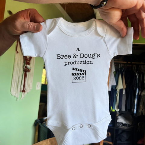 A Mom & Dad Production - Personalized Baby Onesie, Gift For Parents, Baby Onesie With Custom Parents’ Name