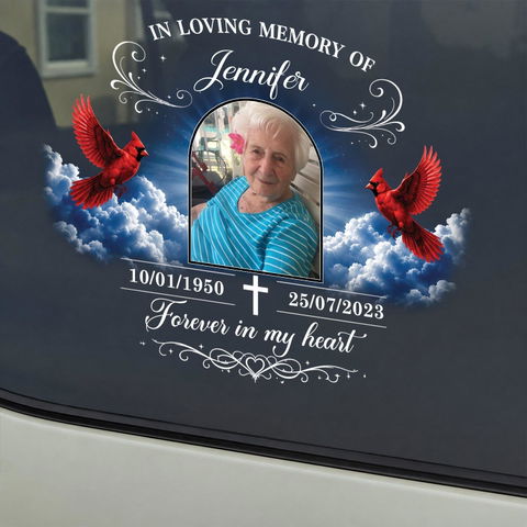 Heaven Gained An Angel, We Gained A Guardian - Personalized Decal, Loving Memory Decal, Loss Of Loved One Gift