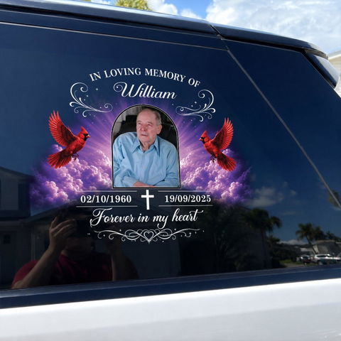 Heaven Gained An Angel, We Gained A Guardian - Personalized Decal, Loving Memory Decal, Loss Of Loved One Gift