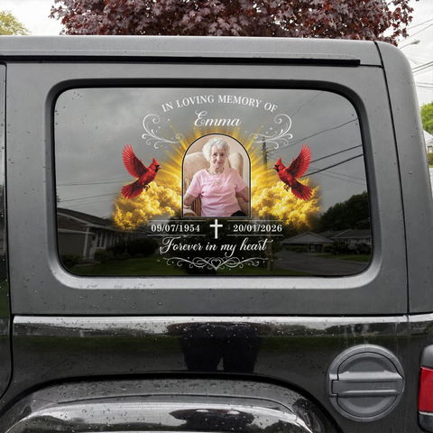 Heaven Gained An Angel, We Gained A Guardian - Personalized Decal, Loving Memory Decal, Loss Of Loved One Gift