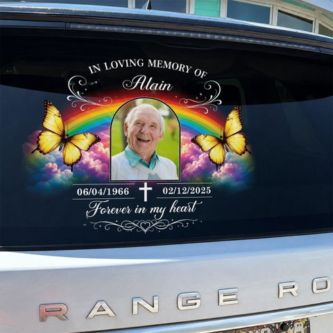 Heaven Gained An Angel, We Gained A Guardian - Personalized Decal, Loving Memory Decal, Loss Of Loved One Gift