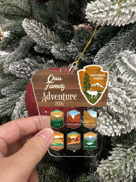 Adventure National Parks - Personalized Acrylic Ornament, National Parks Photo Ornament, Adventure Lovers Ornament, National Park Trip