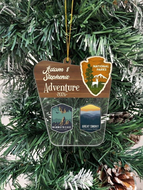 Adventure National Parks - Personalized Acrylic Ornament, National Parks Photo Ornament, Adventure Lovers Ornament, National Park Trip
