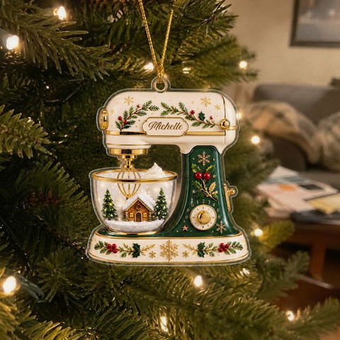 Christmas Baking Mixer - Personalized Ornament, Custom Kitchen Mixer Christmas Keepsake, Baking Gift For Bakers