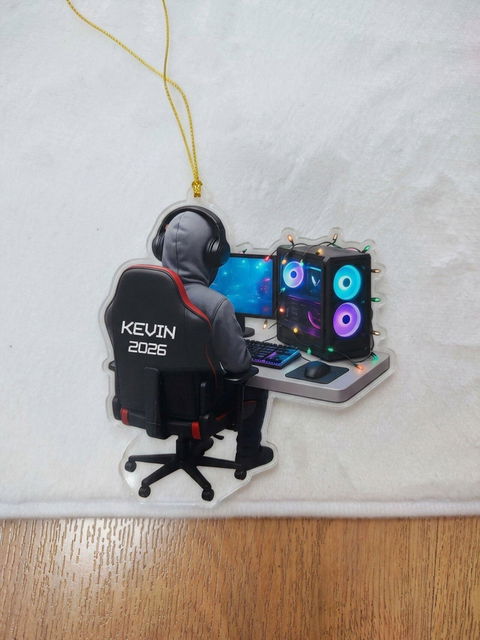 Custom Gamer - Personalized Acrylic Ornament, Christmas Gift for Gamers, Teen Boy, Teen Girl