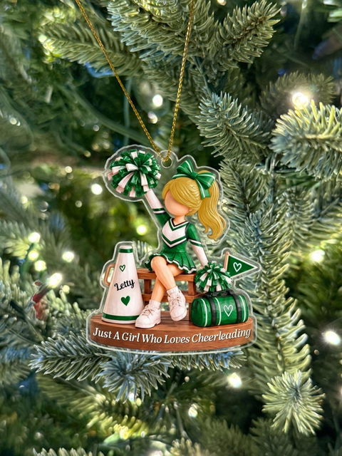 Just A Girl Who Loves Cheerleading - Personalized Acrylic Ornament, Gift For Girl, Cheerleading Ornament